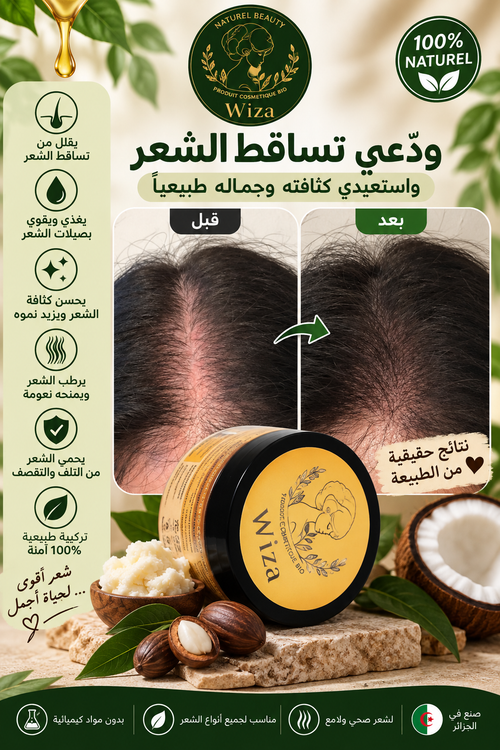 ماسك علاج الفراغات ترميم الجذور وترطيب الشعر الطبيعي