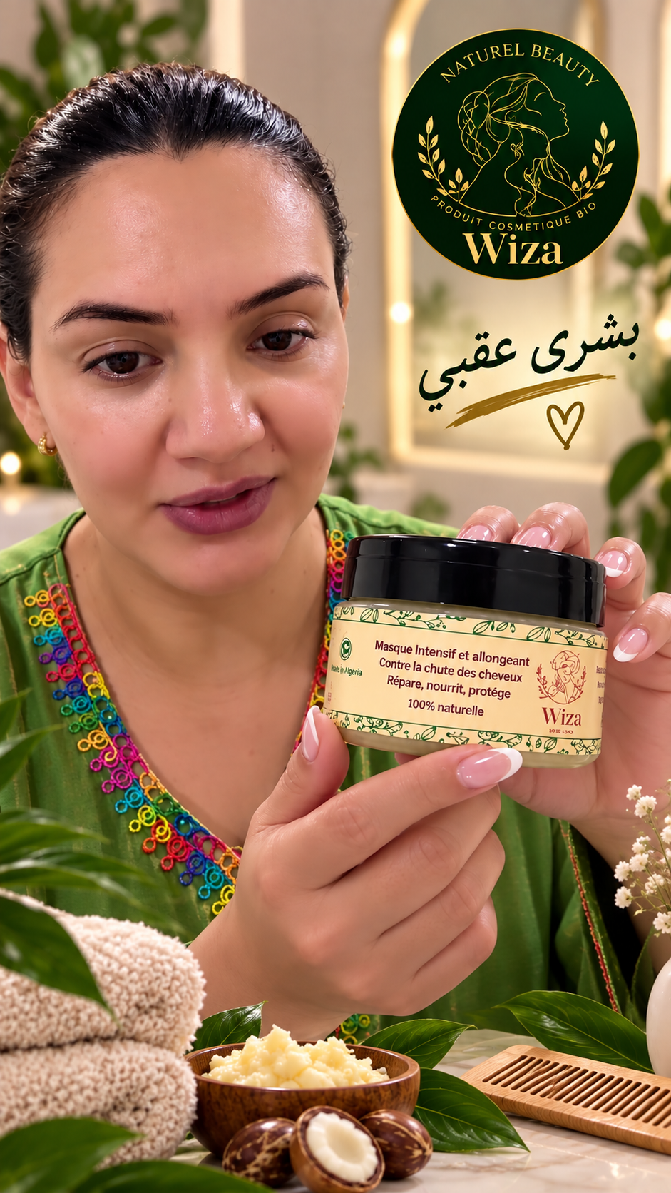 ماسك علاج الفراغات ترميم الجذور وترطيب الشعر الطبيعي